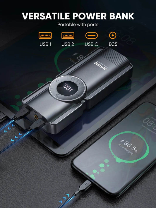 Buture 4-in-1 2500A Car Jump Starter – 150PSI Air Compressor, 20000mAh Power Bank, Digital Tire Inflator -