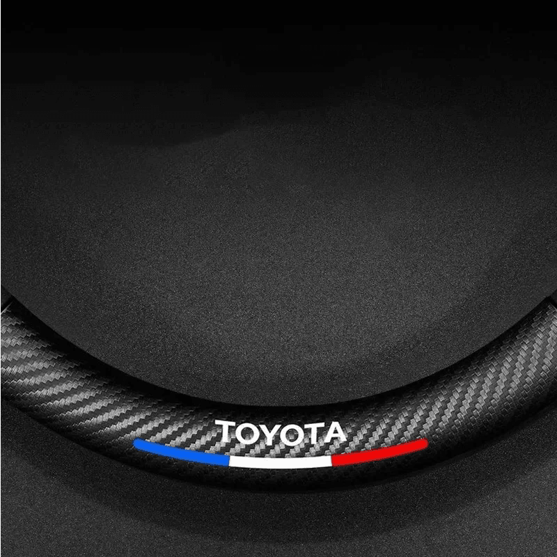 Toyota Carbon Fiber Steering Wheel Cover - Black Round Type