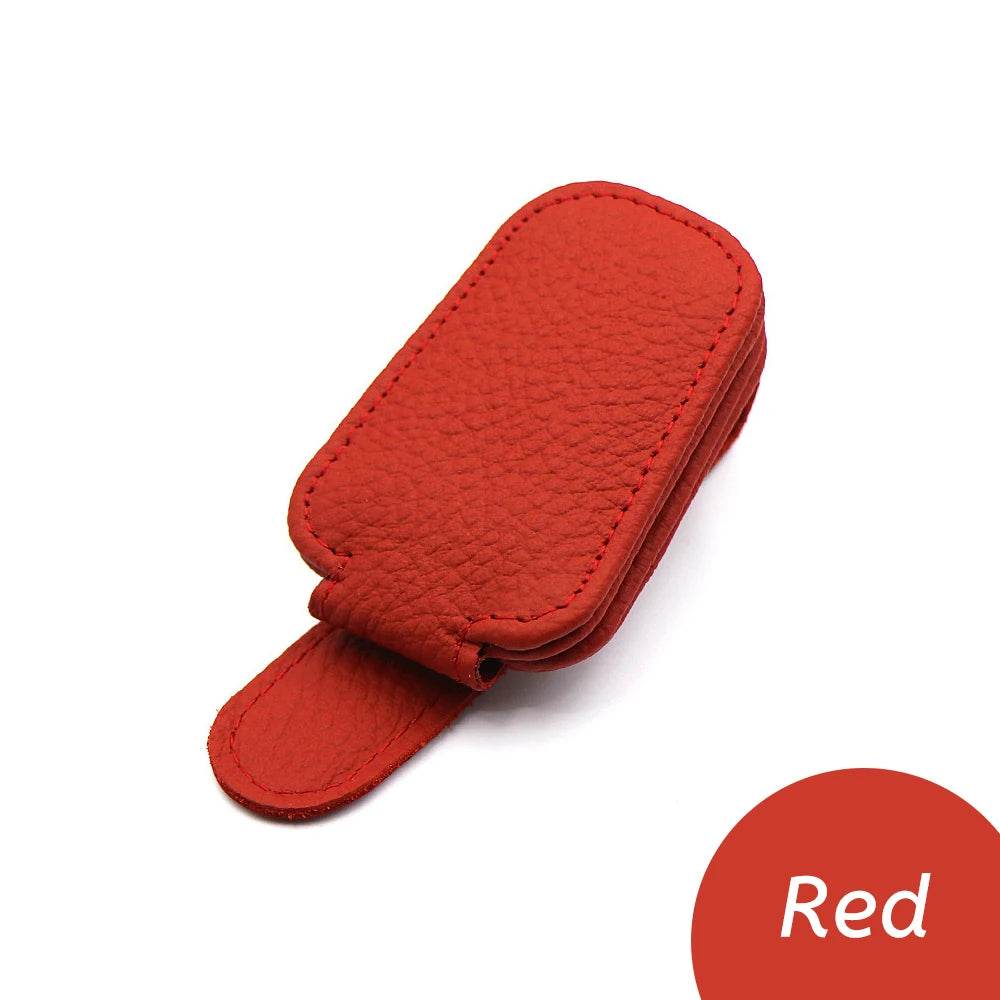 Universal Car Sunglasses Holder & Card Clip - Red