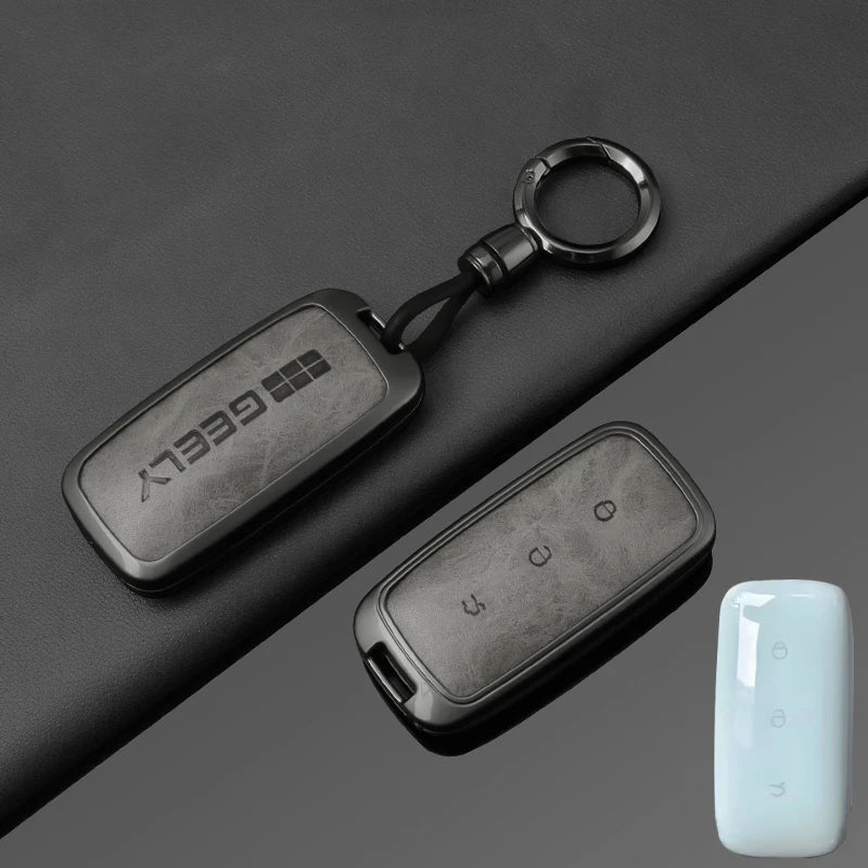 Metal Leather Car Key Case Cover for Geely Proton Vehicles
