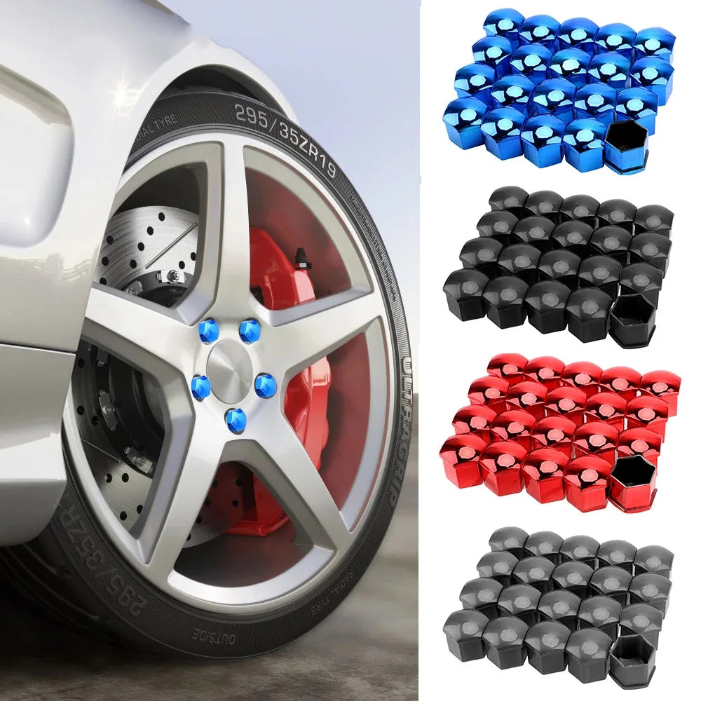 19/17mm 20pcs/set Car Wheel Nut Caps Protection Covers Caps Anti-Rust Auto Hub Screw Cover Car Tyre Nut Bolt Exterior Decoration - Carmoods