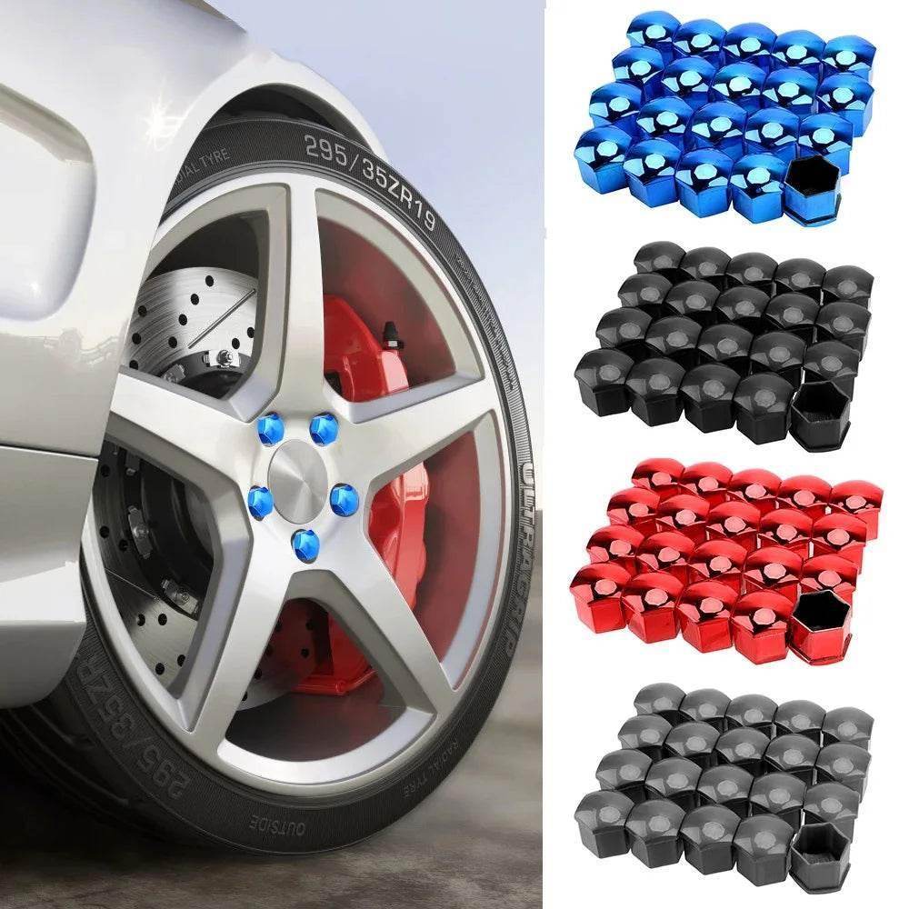 Car Wheel Nut Caps Protection Covers - 17mmBlack