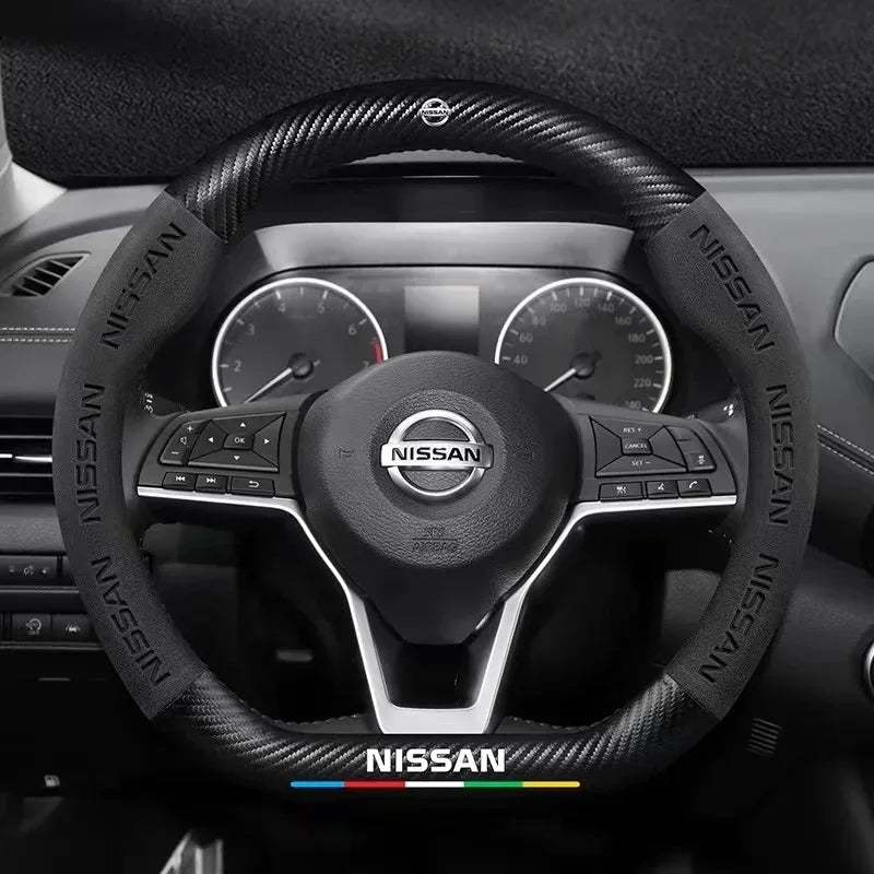 Nissan Carbon Fiber Suede Steering Wheel Cover