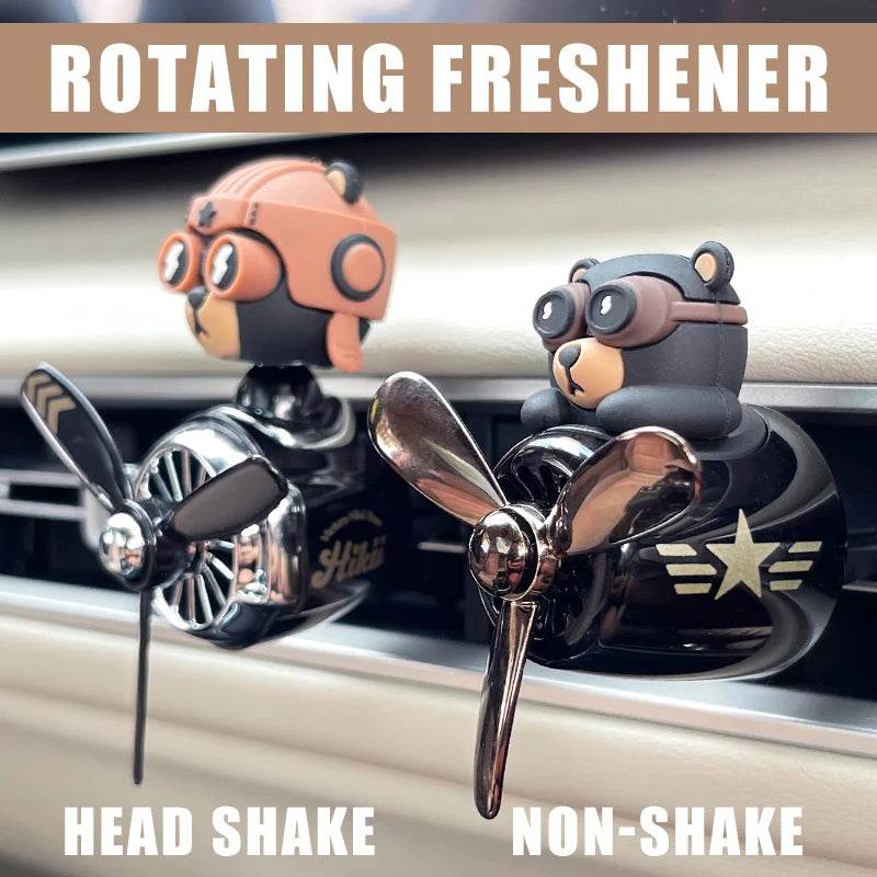 Pilot Bear Car Air Freshener – Rotating Vent Clip Diffuser - BEAR