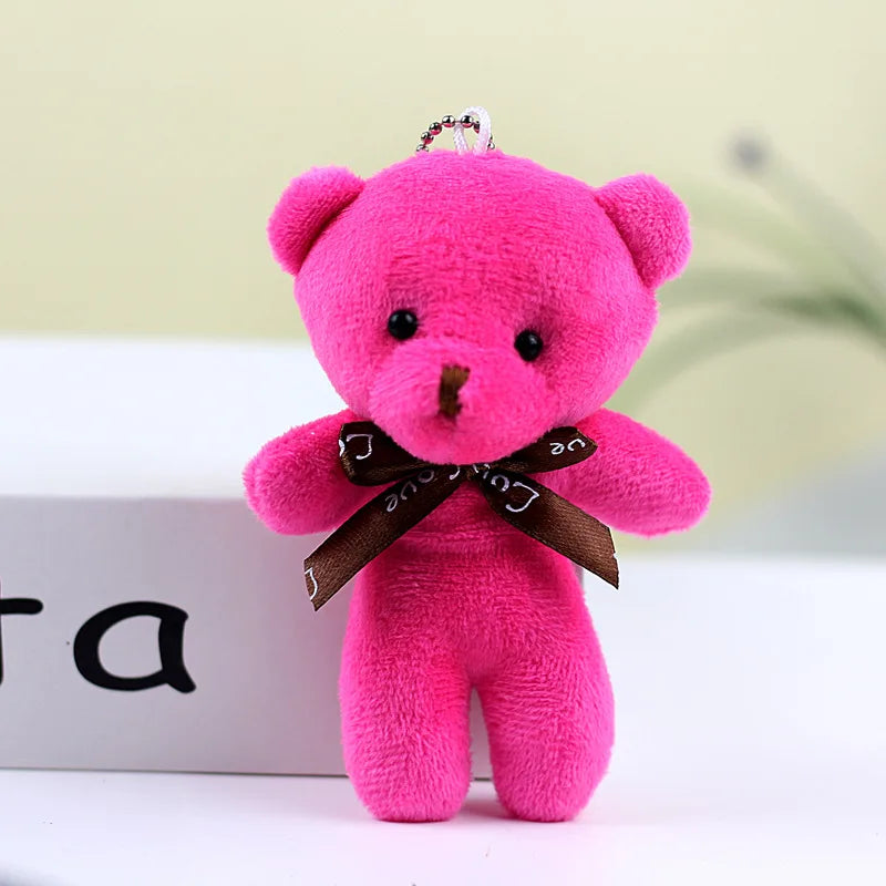 Mini Teddy Bear Plush Keychain – Soft Stuffed Doll Pendant