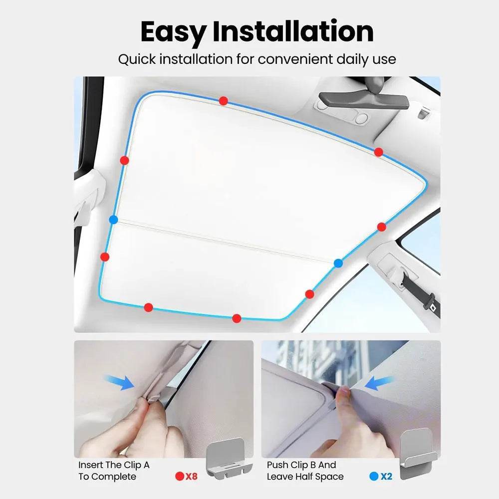 Tesla Model 3/Y Sunroof Sunshade (2020–2025) - Windshield M3 MY