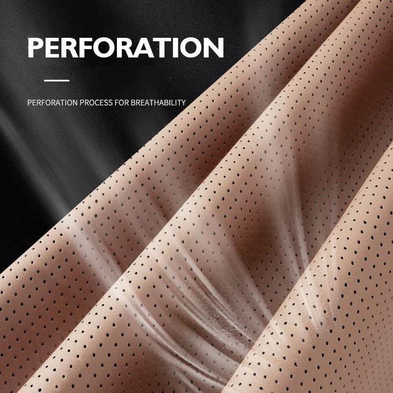 Car Seat Cushion – Leather, Waist Support, Four Seasons Protector - 1PC Brown Seat