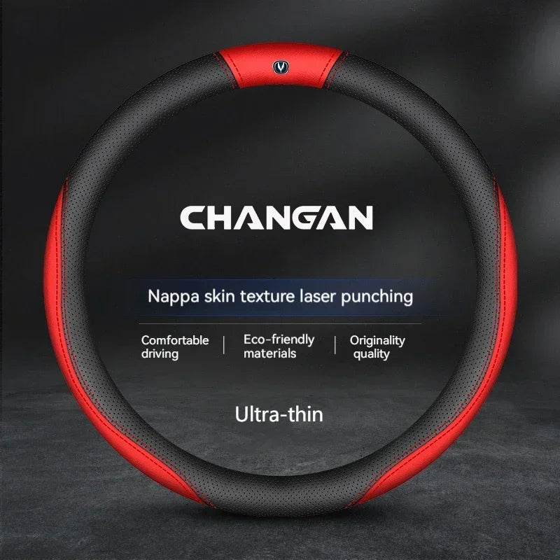 Changan Leather Steering Wheel Cover for UNI-K UNI-T CS15 CS35 CS55 CS75 CS85 CS95 Alsvin CX70 -