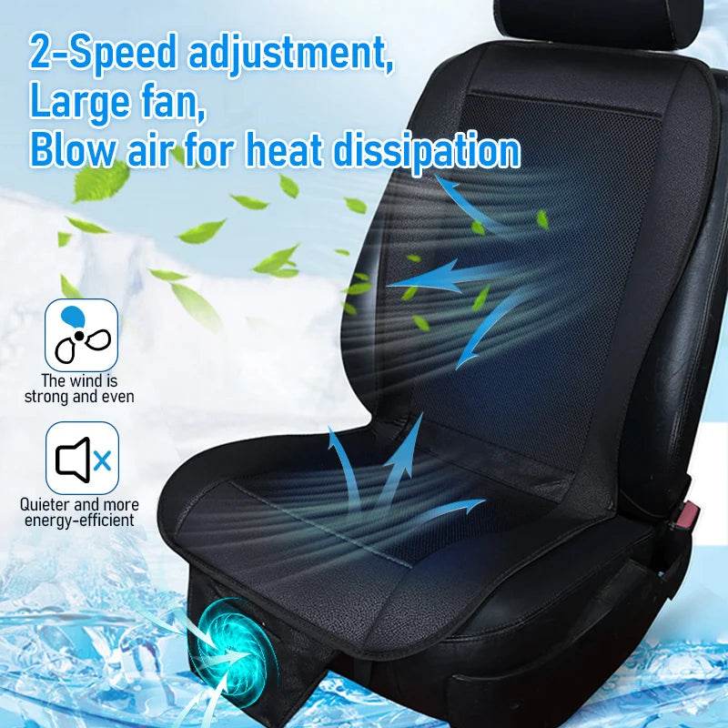 DC 12V Car Seat Cooling Cushion for Summer - 1pcs Black