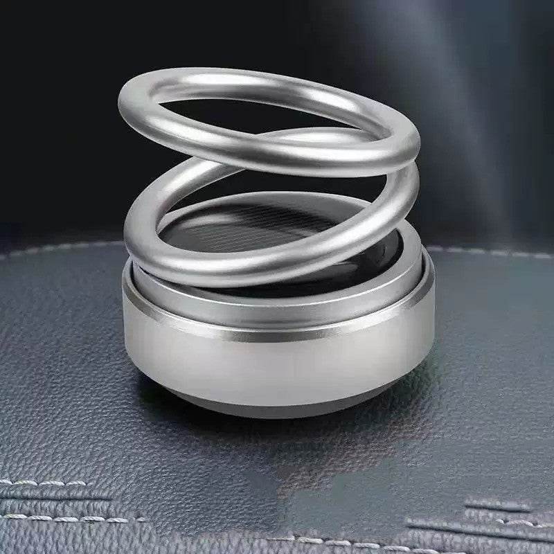 Solar Auto-Rotation Car Air Freshener - Silver