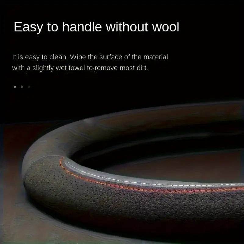 Luxury Faux Fur Steering Wheel Cover (38cm) - Green / Round