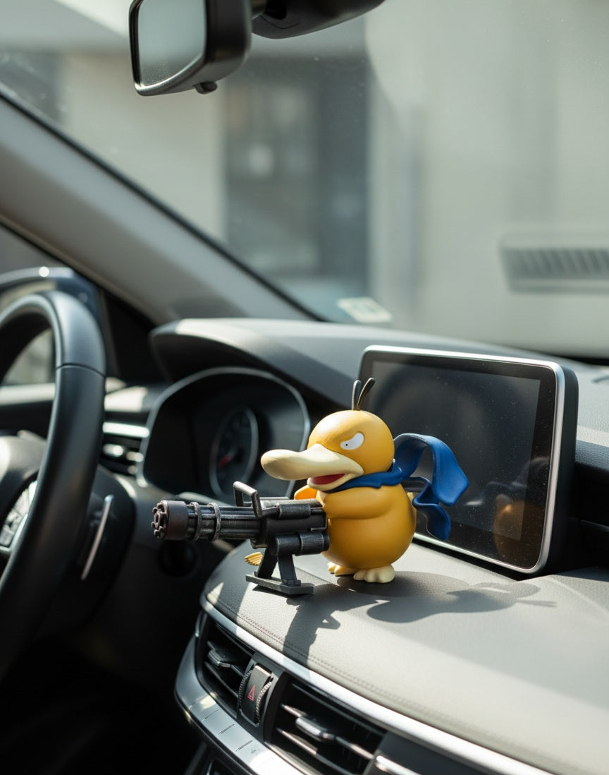 Pokemon Psyduck Gatling Gun Anime Figure - 9cm