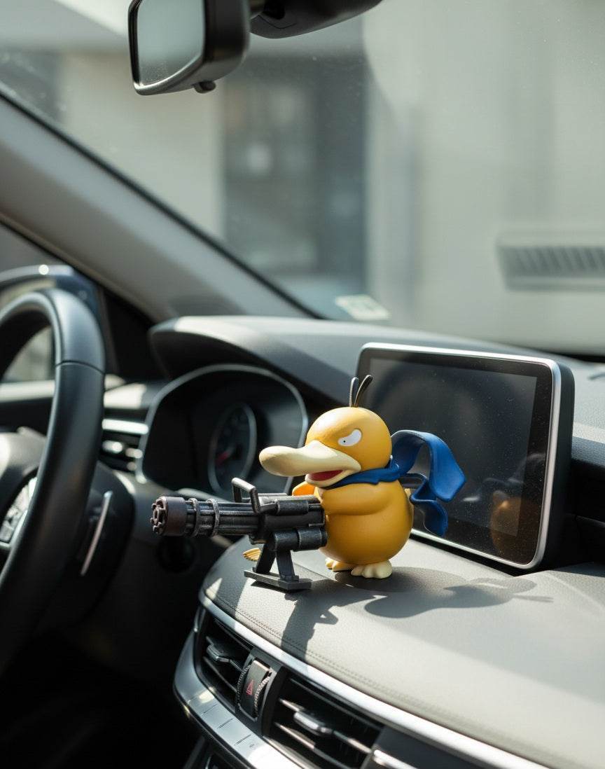 Pokemon Psyduck Gatling Gun Anime Figure -