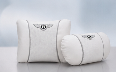 Bentley Car Neck Pillow & Lumbar Support Cushion - Set White