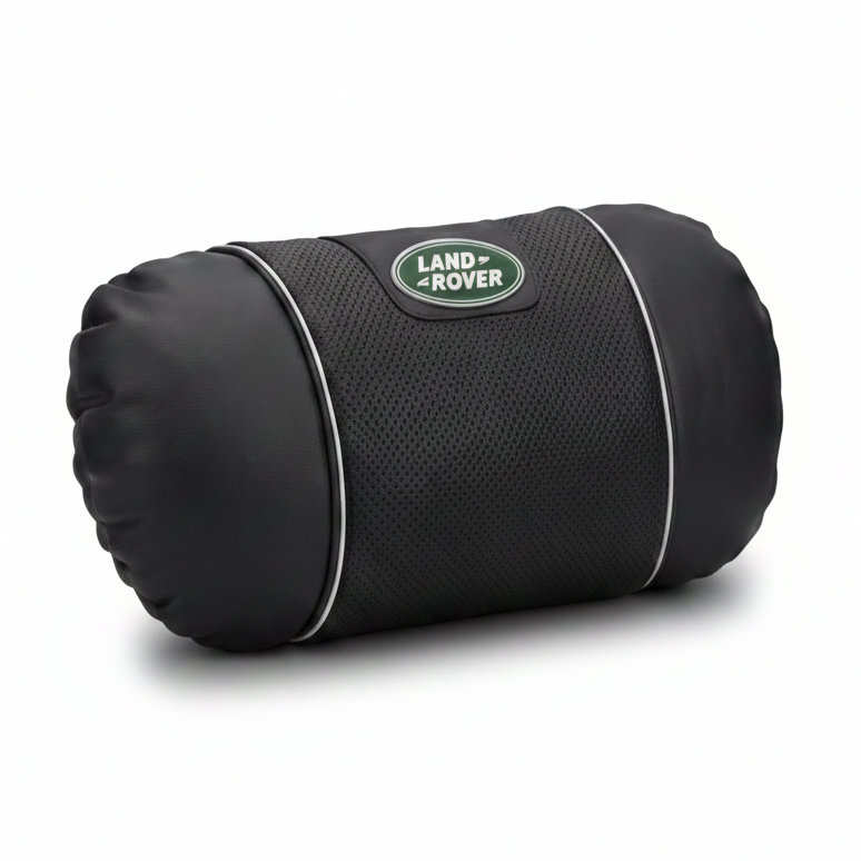 Land Rover Leather Car Neck Pillow & Lumbar Support Cushion - headrest black