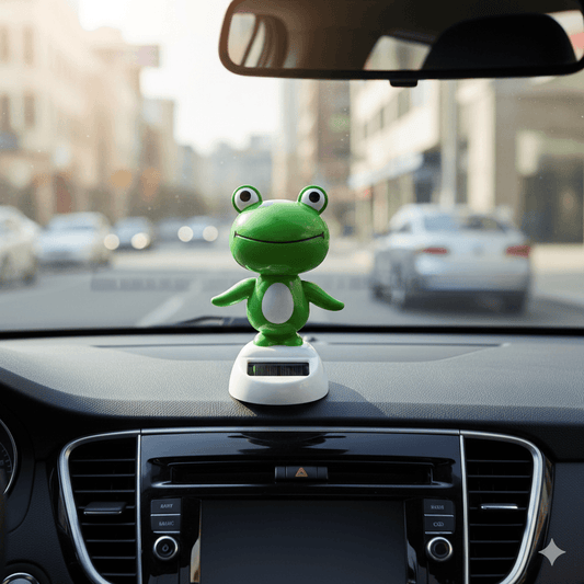 Frog Bobblehead – Solar Powered Shaking Head Car Ornament -