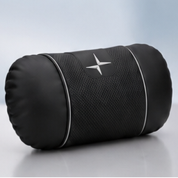 Polestar Car Neck Pillow and Lumbar Support Cushion Set - Headrest Black