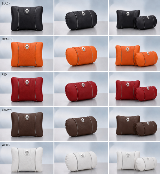 Renault Car Neck Pillow & Lumbar Support Cushion Set