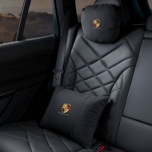 Porsche Neck Pillow and Lumbar Support Cushion Set