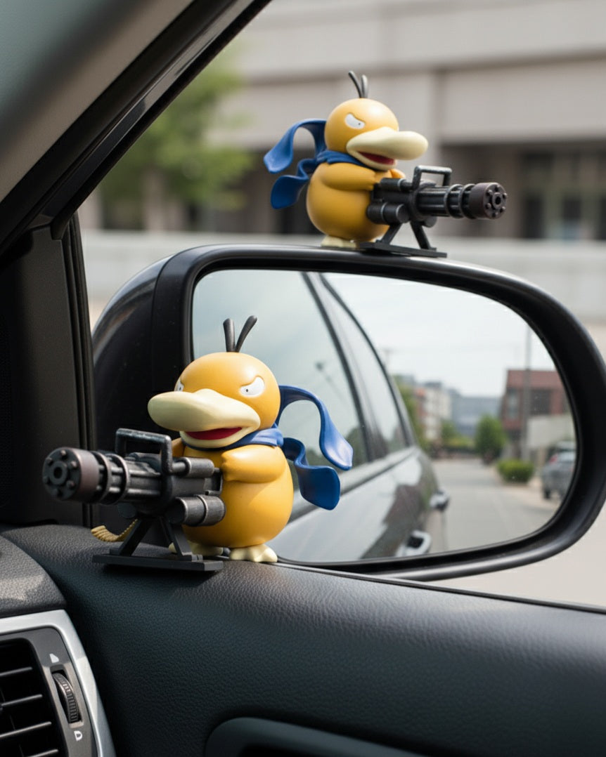 Pokemon Psyduck Gatling Gun Anime Figure - 9cm