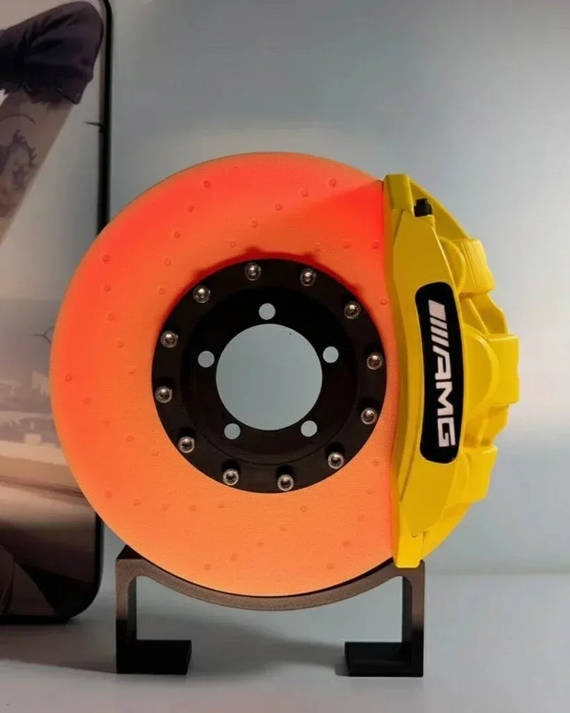 Car Brake Disc LED Light – Rotating Car Wheel Hub Ambient Lamp - AMG / Yellow Caliper