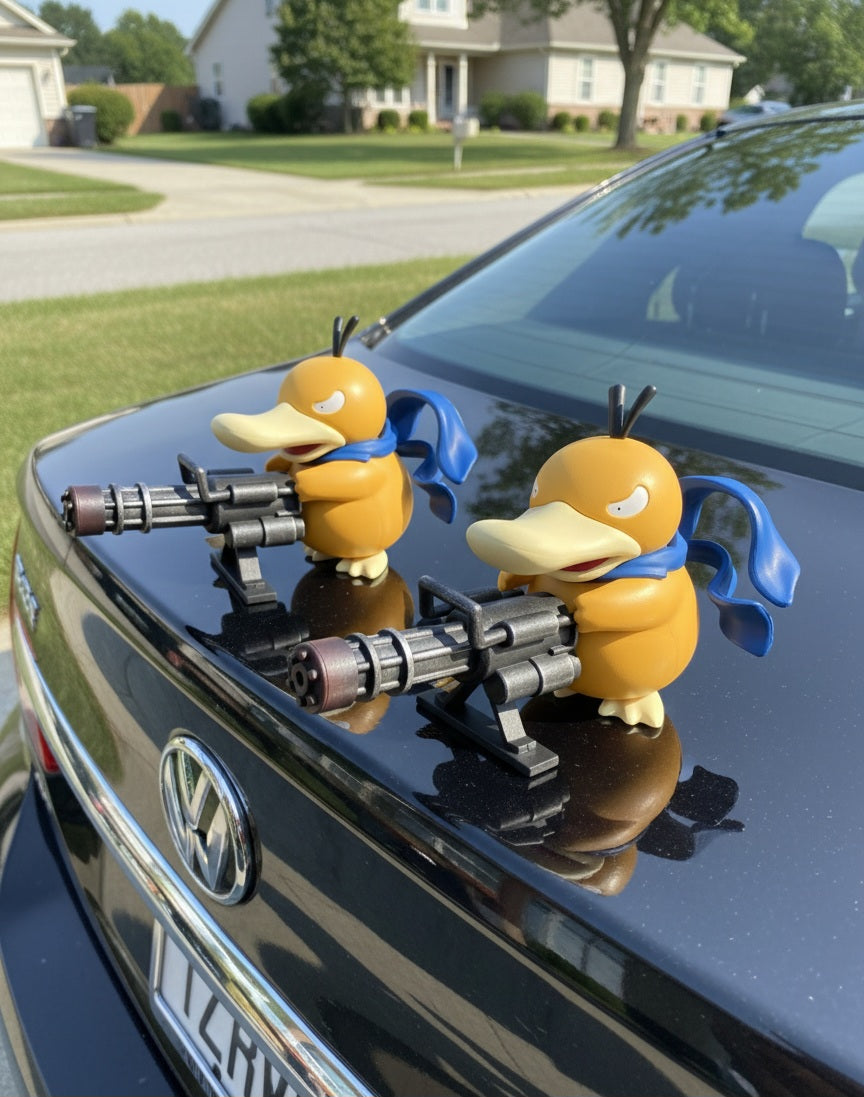 Pokemon Psyduck Gatling Gun Anime Figure - 9cm