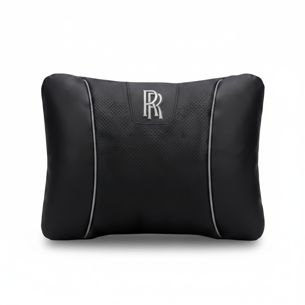 Rolls-Royce Car Neck Pillow & Lumbar Support Cushion - Lumbar Black