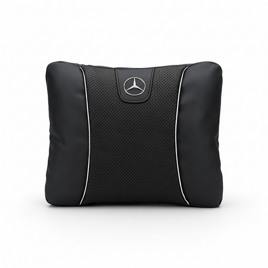 Mercedes Car Neck Pillow & Lumbar Support Cushion - Lumbar Black