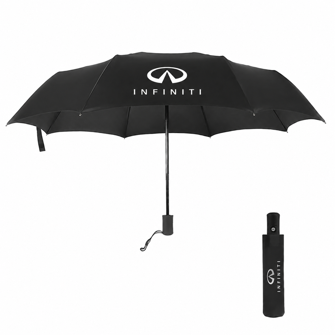 Infiniti branded car umbrella representing accessories for Australia's rarest car brands