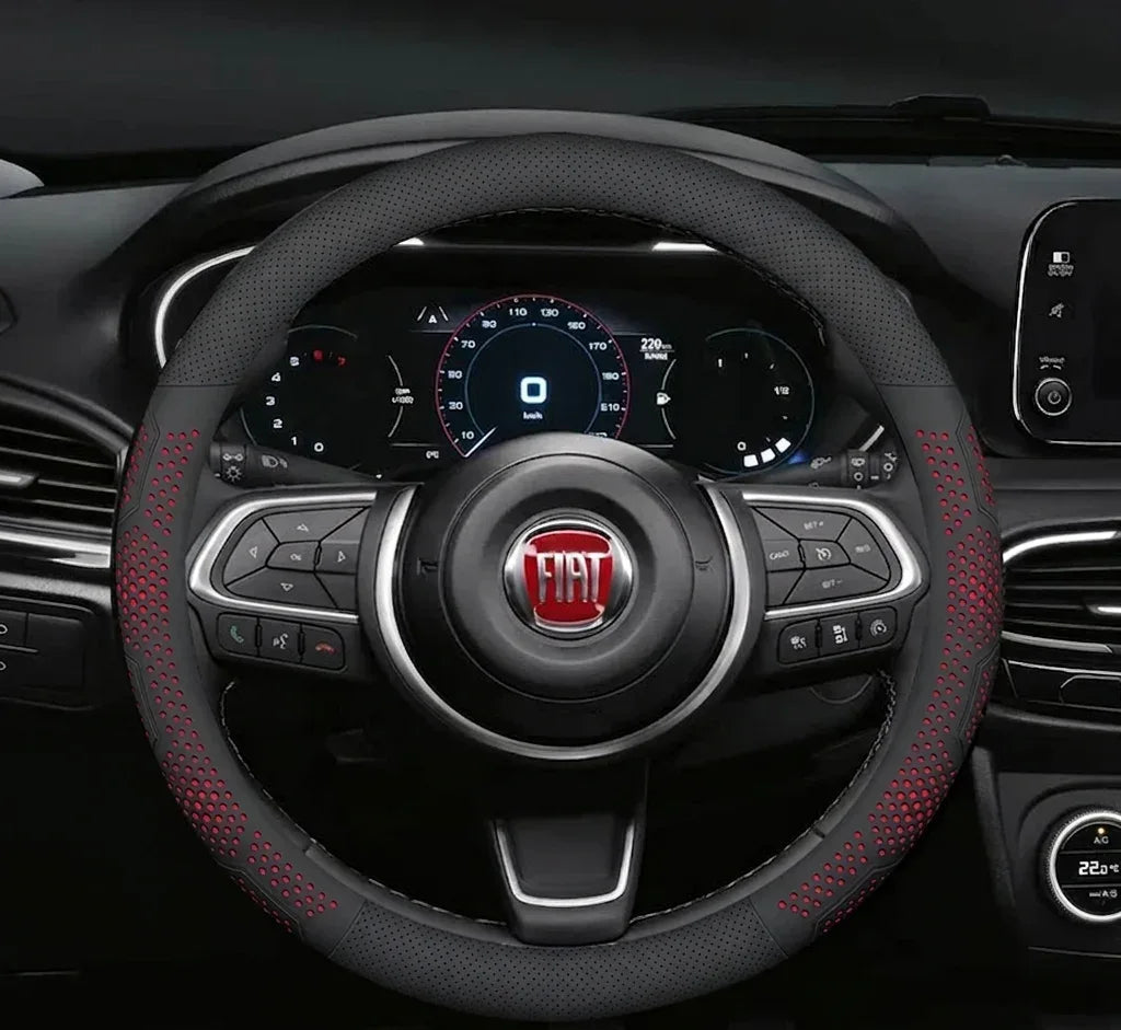 Fiat and Opel branded car accessories including steering wheel covers and key shells