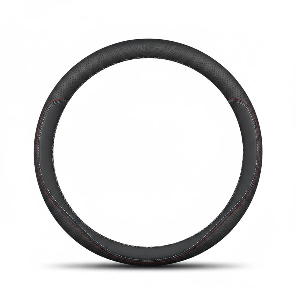 Ford Ranger leather steering wheel cover fitted for tradie work ute