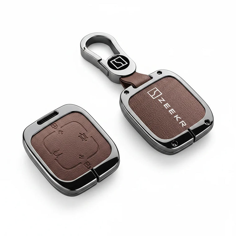 Zeekr key covers, steering wheel covers and cabin accessories laid out together