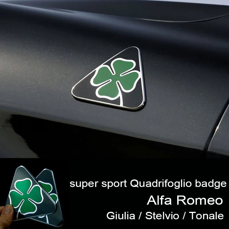 Alfa Romeo Quadrifoglio badge and accessories for Giulia, Stelvio and Giulietta