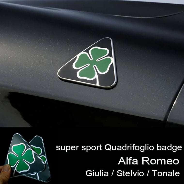 Alfa Romeo Quadrifoglio badge and accessories for Giulia, Stelvio and Giulietta
