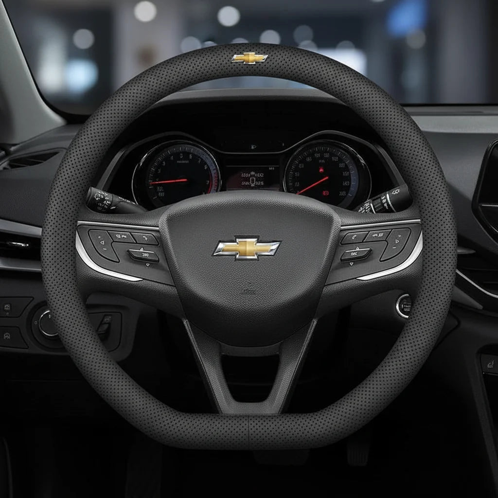 Chevrolet leather steering wheel cover fitted to a remanufactured Silverado