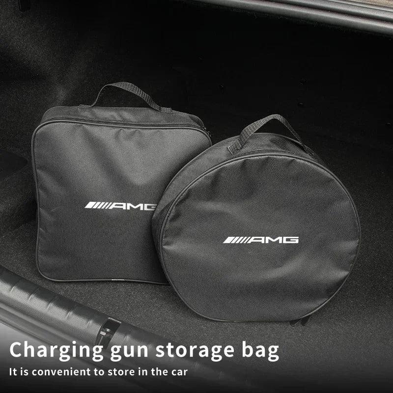 EV charging cable storage bag and trunk organiser for keeping charging gear tidy