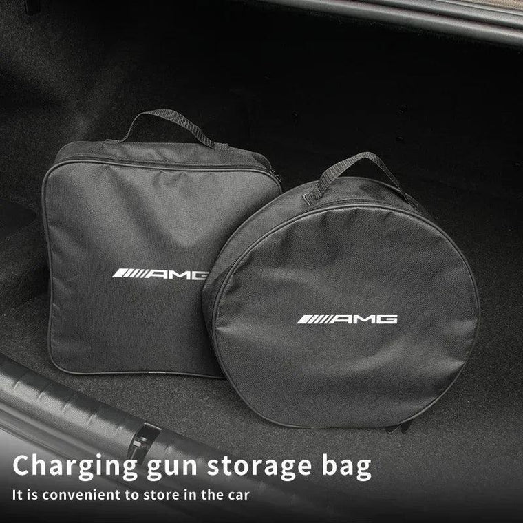 EV charging cable storage bag and trunk organiser for keeping charging gear tidy