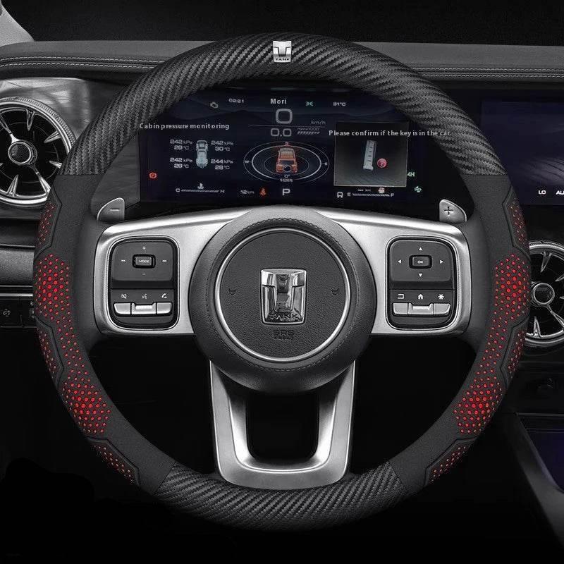 GWM carbon fibre steering wheel cover - accessories for GWM Ora 5 Hatch owners