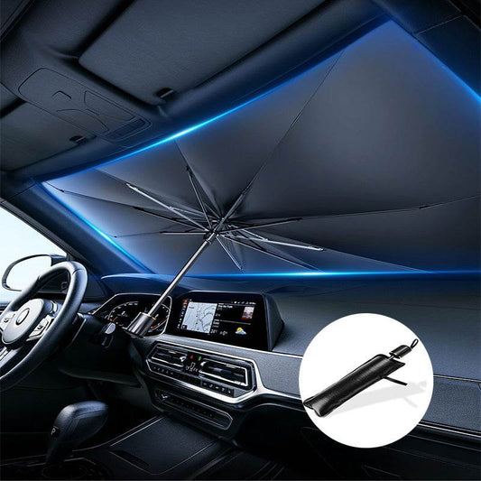 Portable Foldable Windshield Sun Visor Umbrella – UV Protection Car Sunshade - 