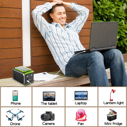 110V Camping Power Station – 148Wh 200W Solar Generator, 40000mAh Emergency Battery Backup