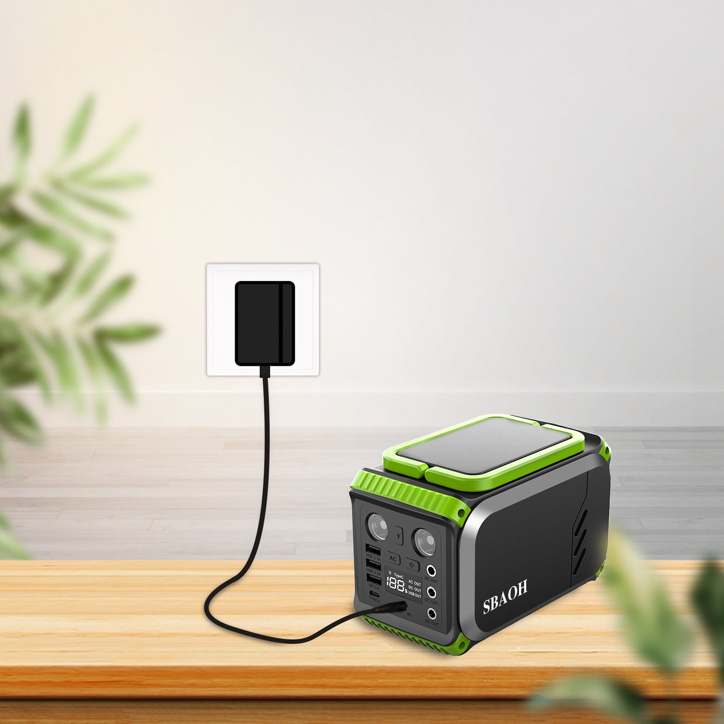 110V Camping Power Station – 148Wh 200W Solar Generator, 40000mAh Emergency Battery Backup
