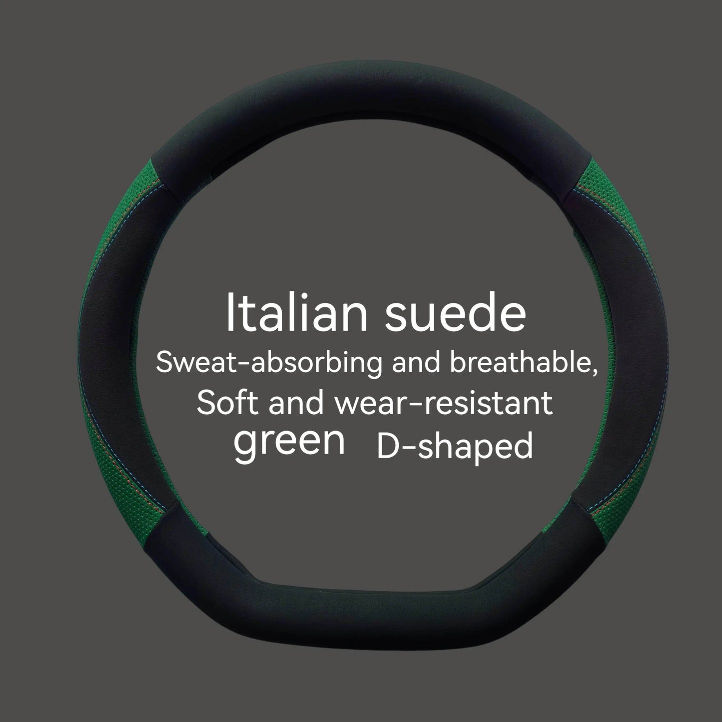 Luxury Faux Fur Steering Wheel Cover (38cm) - Green / Round