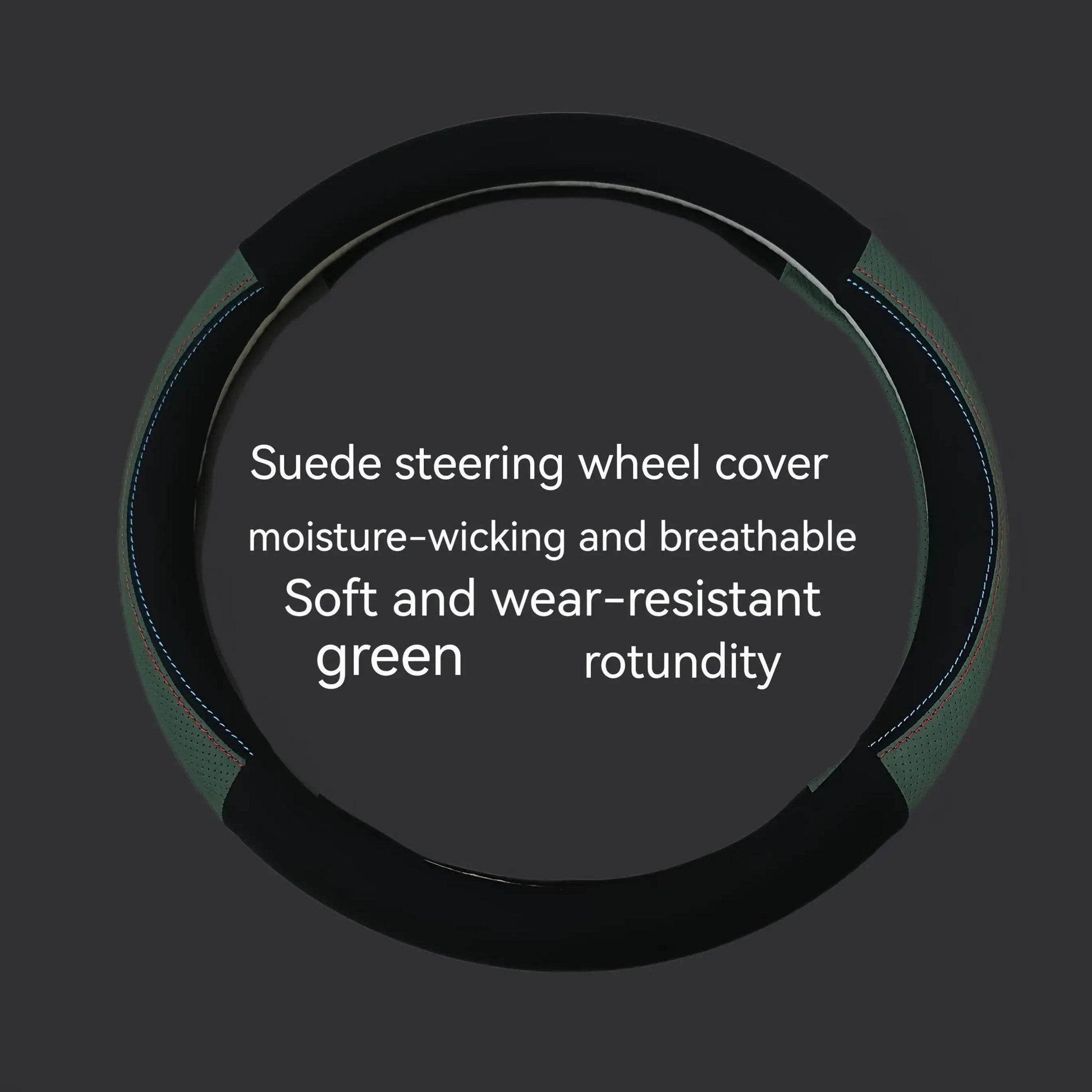 Luxury Faux Fur Steering Wheel Cover (38cm) - Green / Round