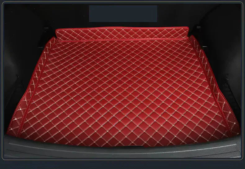 High quality Leather Car Trunk Mat Cargo Liner for MG ZS 2019 2020 2021 boot Car - Black Beige Wire 2