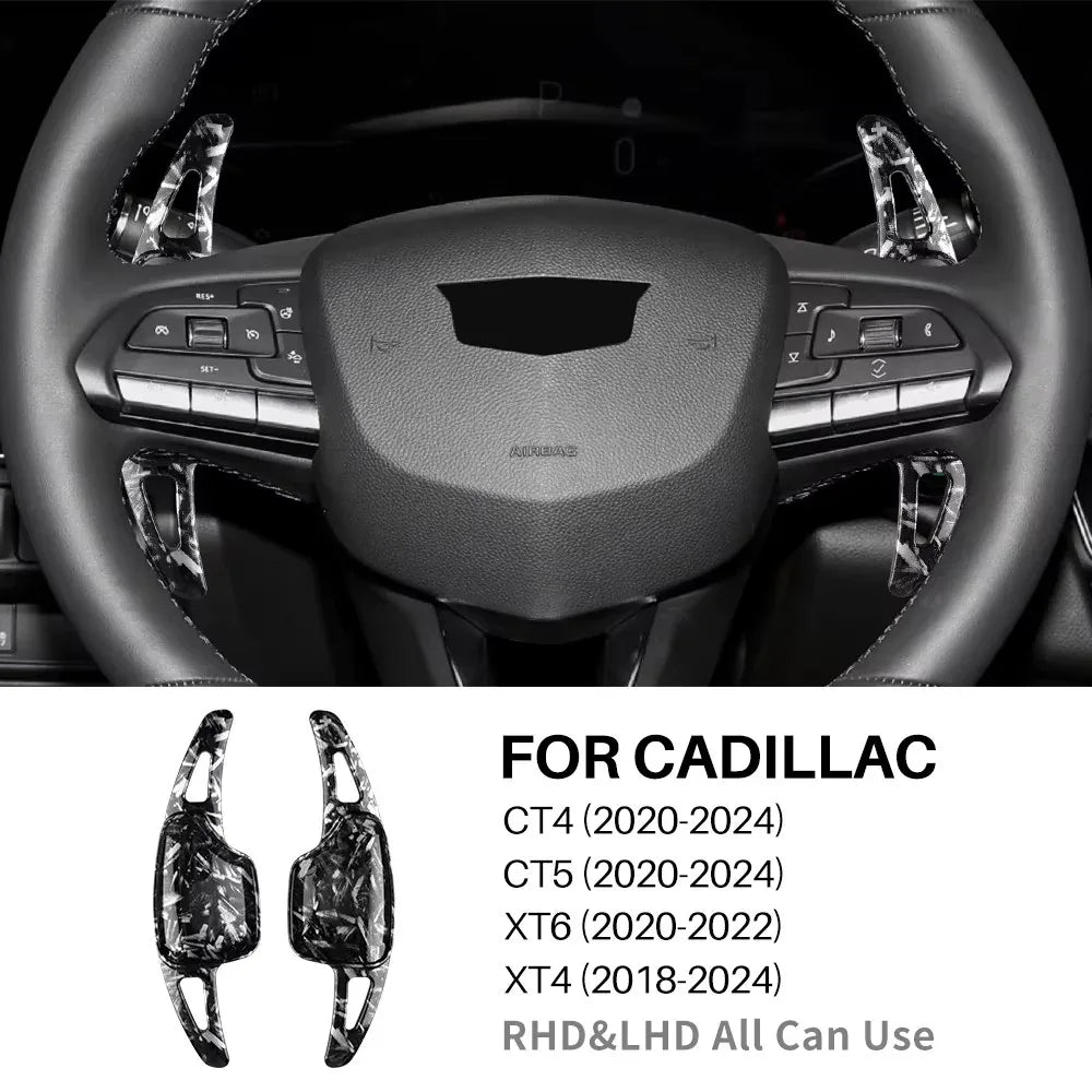 Car Steering Wheel Shift Paddle Shifter For Cadillac CT4 CT5 XT6 XT4 2018 2019 2 - red carbon fiber / ABS / for XT4 18-24