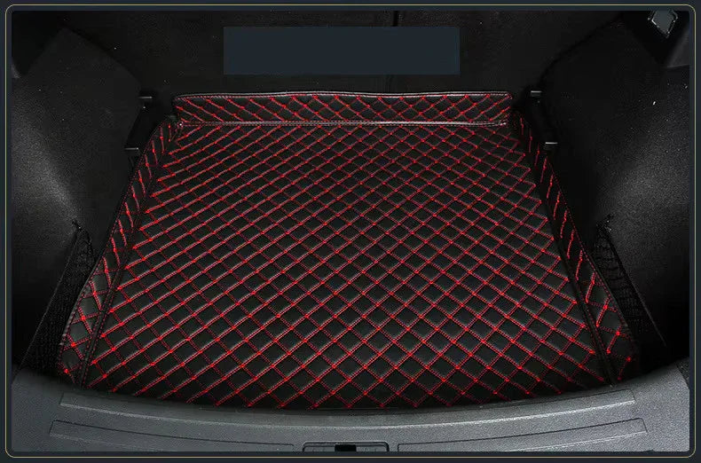 High quality Leather Car Trunk Mat Cargo Liner for MG ZS 2019 2020 2021 boot Car - Black Beige Wire 2
