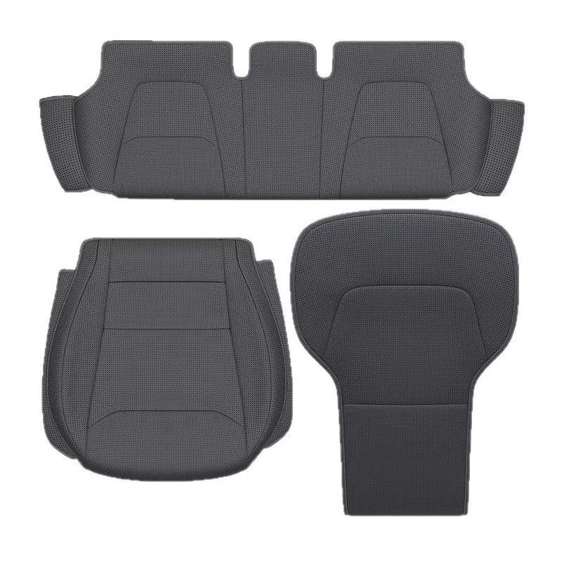 Car Seat Mats For Tesla Model Y Juniper 2025 Breathable All Season Back Seat Pad - Off white 7pcs