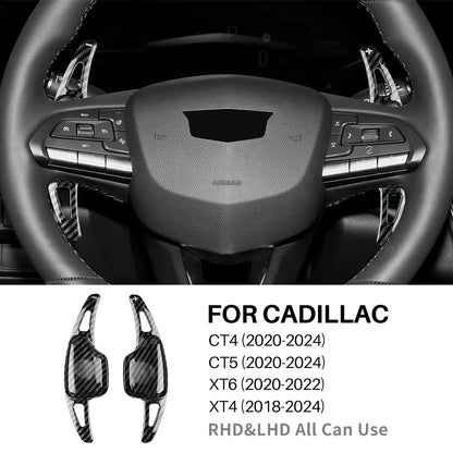 Car Steering Wheel Shift Paddle Shifter For Cadillac CT4 CT5 XT6 XT4 2018 2019 2 - red carbon fiber / ABS / for XT4 18-24