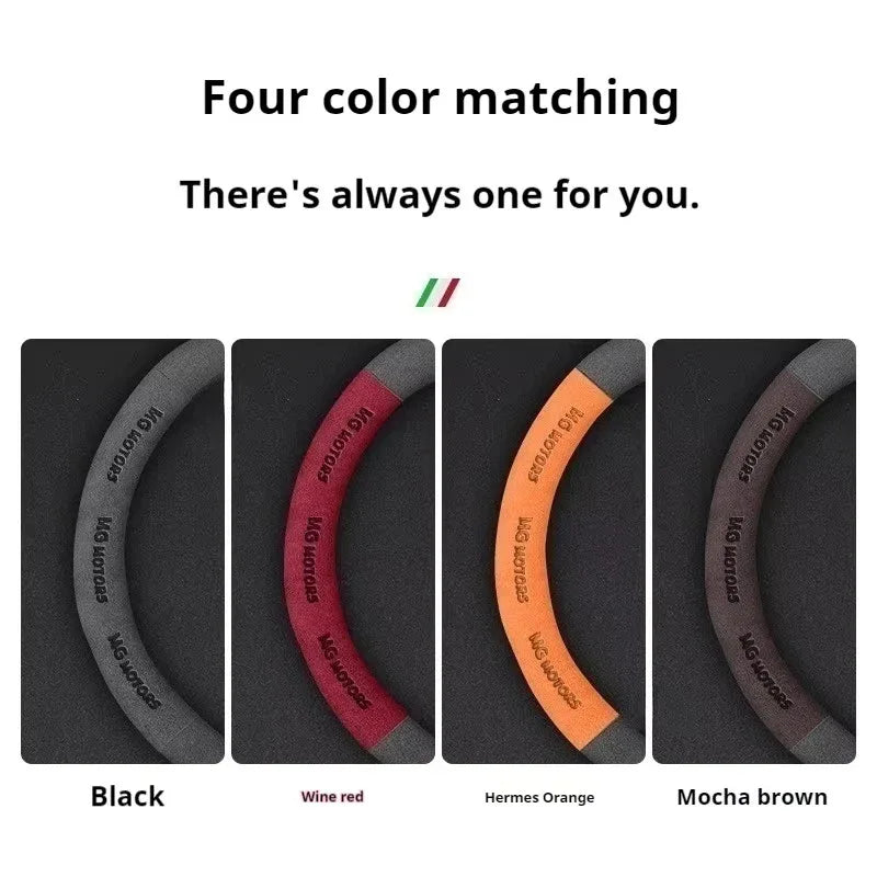Car Anti-slip Suede Double D Steering Wheel Cover For MG MG3 4 MG5 3SW ZR EHS EZ - Double D Orange