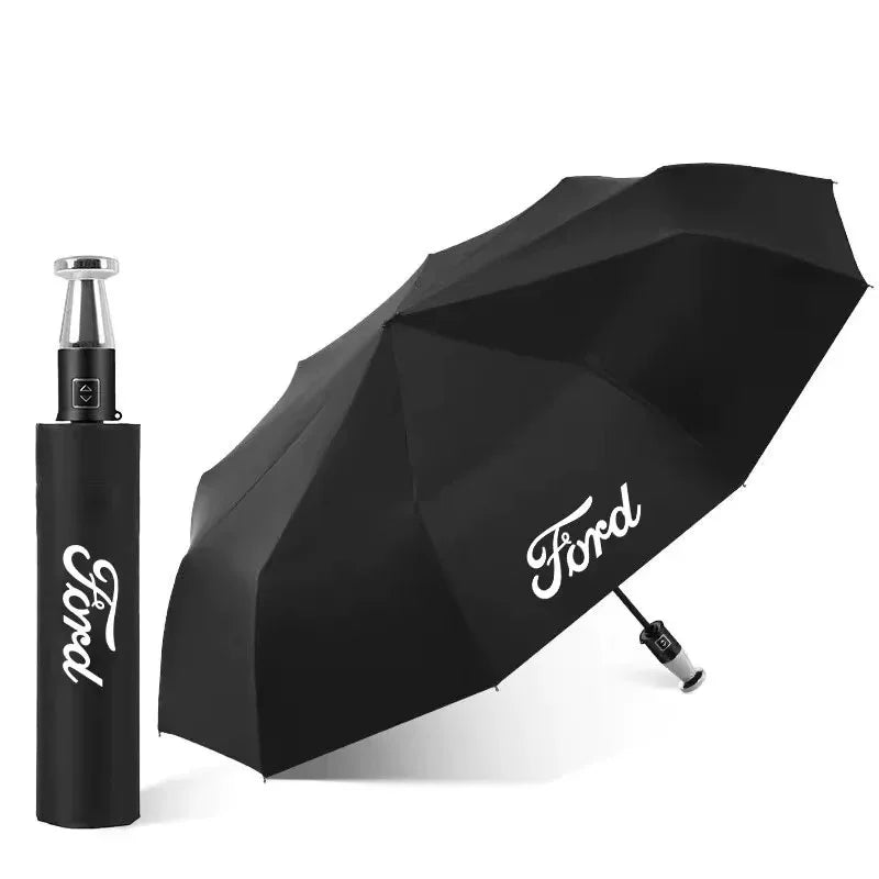 Ford Windproof Auto Folding Sunshade Umbrella - Black